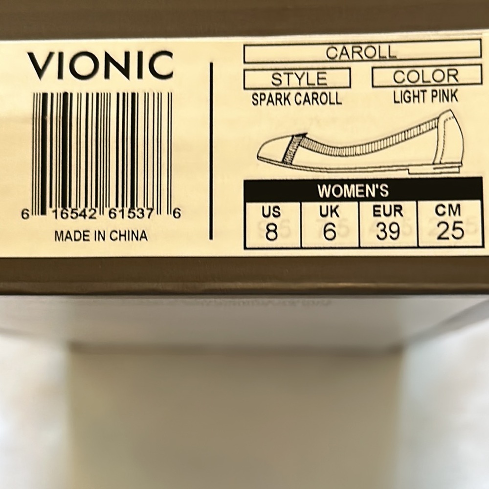 Vionic, light, pink ballerina flats, size 8 - Picture 8 of 8